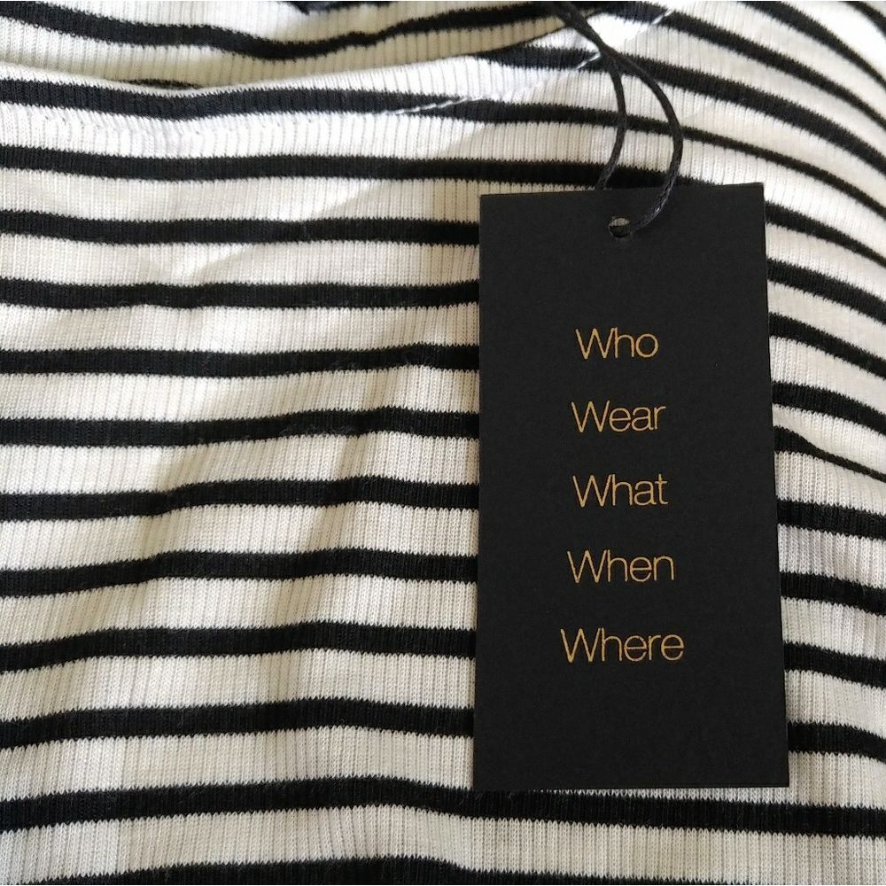 W5🖐️ by Anthropologie Striped Cold❄️ Shoulder Top - Picture 6 of 6